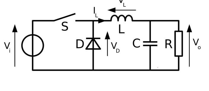 Buck converter circuit diagram. Image source. 