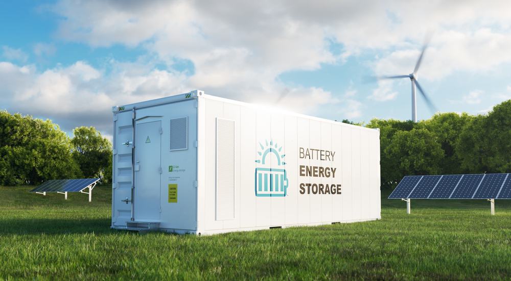 High-capacity battery energy storage system in a container