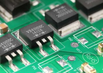 Schottky diodes and rectifiers mounted on a PCB