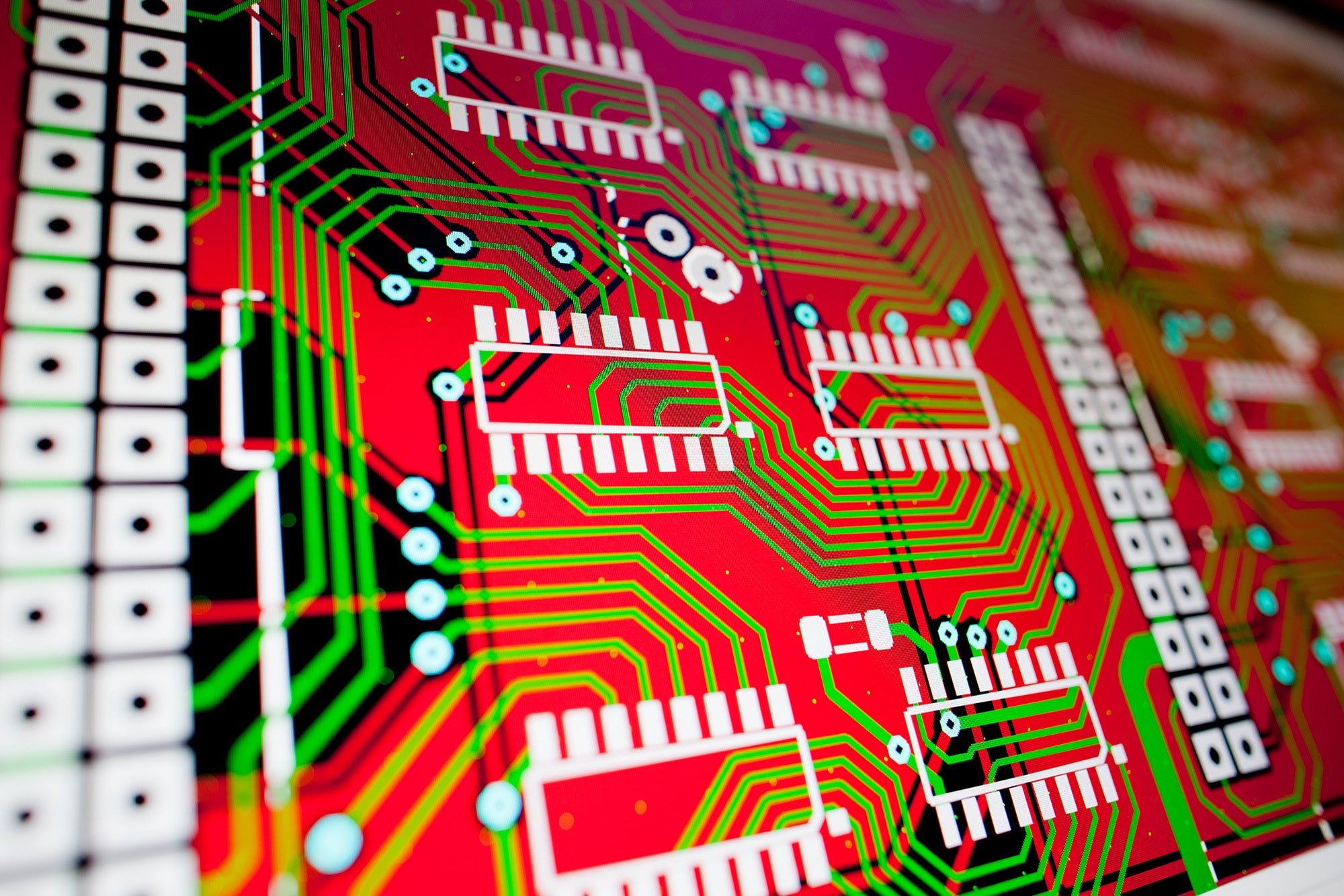 Screen showing PCB layout.