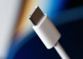 View of PCB USB-C male plug.