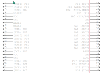 Schematic symbol integrated circuit ATMEGAA32A-AU