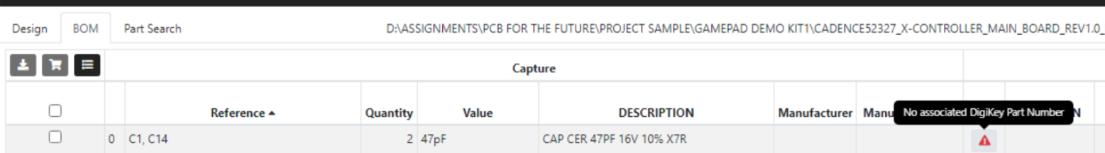 Finding and linking your schematic component to the Digikey database is quick and easy