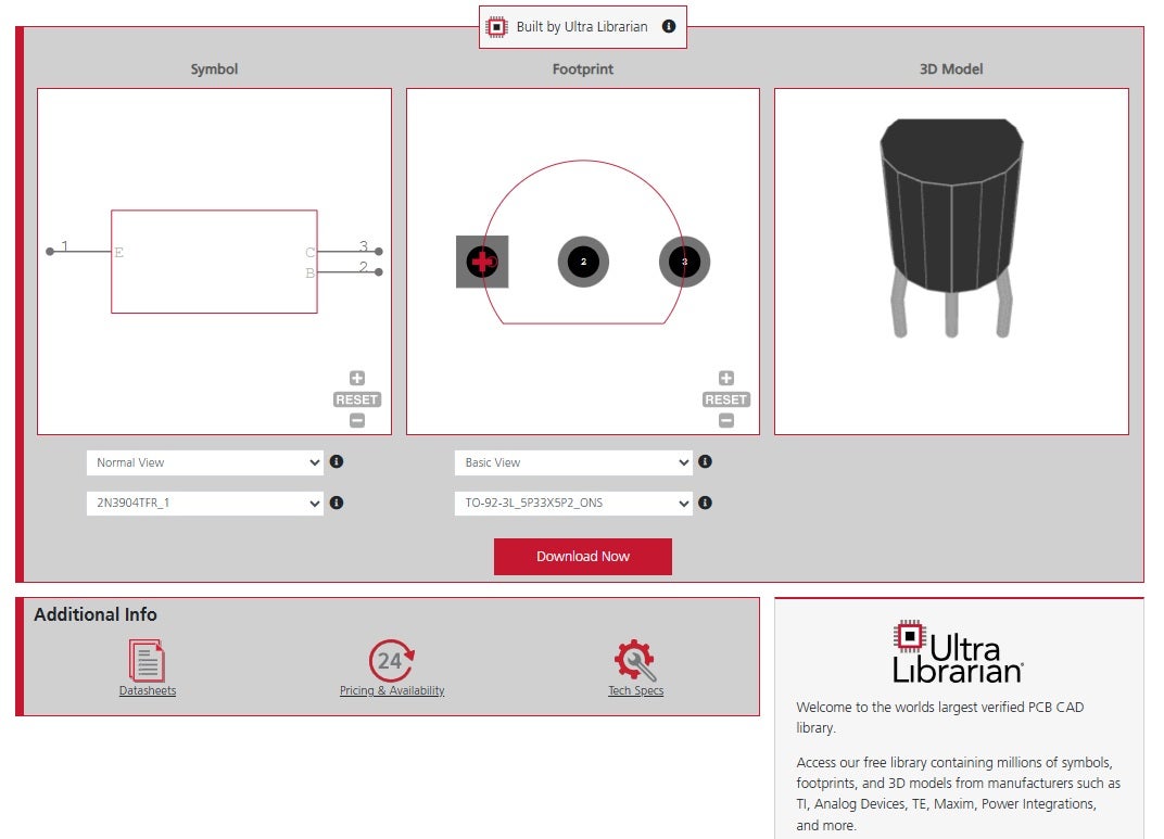 CAD models for the 2N3904 by UL