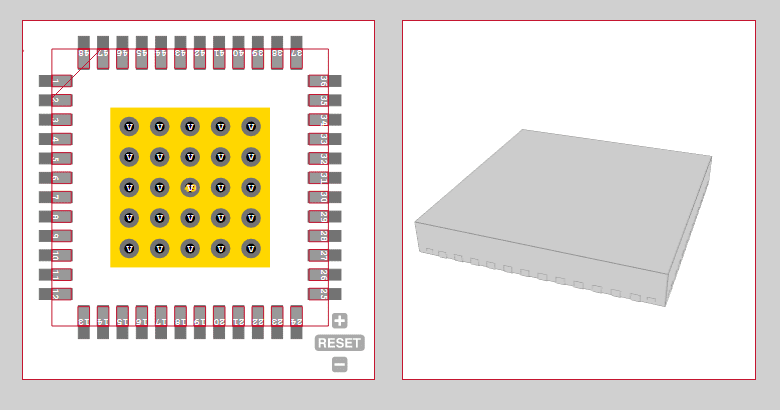 Example footprint and 3D model for a component