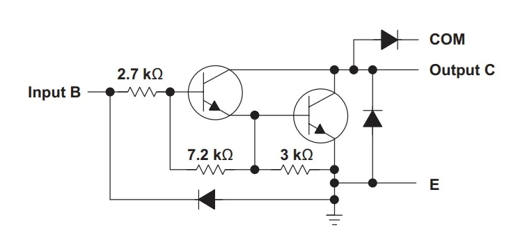 Schematic of ULN2803CDWR single channel