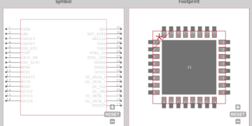 Symbol and footprint for the ESP8266EX found on Ultra Librarian