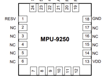 Pin Out of MPU9250 from MPU9250 Datasheet