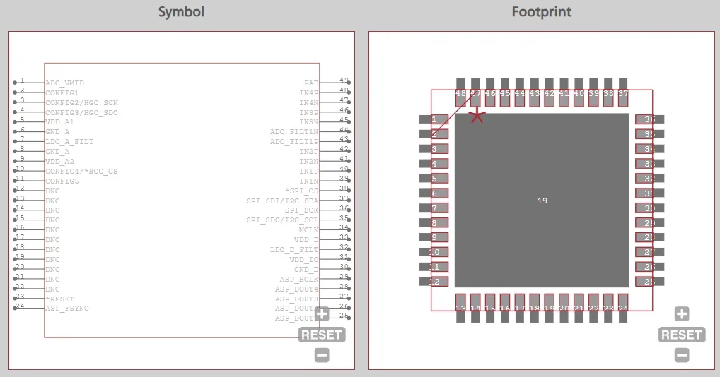 Cirrus Logic’s CS5304P-DN symbol and footprint data found on Ultra Librarian
