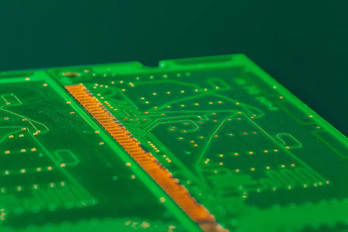 A close-up PCB substrate materials comparison showing material texture