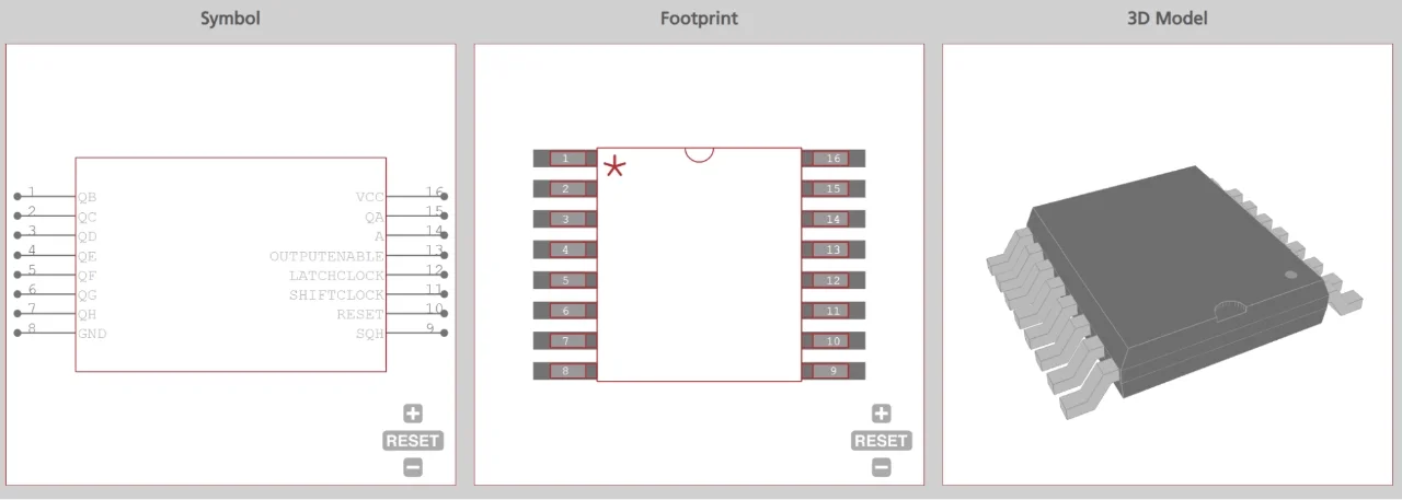 Onsemi MC74HC595ADTR2G data from Ultra Librarian